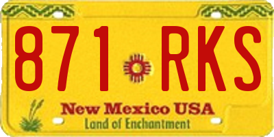 NM license plate 871RKS
