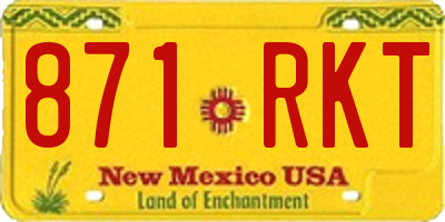 NM license plate 871RKT
