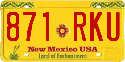 NM license plate 871RKU