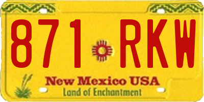 NM license plate 871RKW