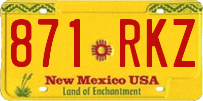 NM license plate 871RKZ