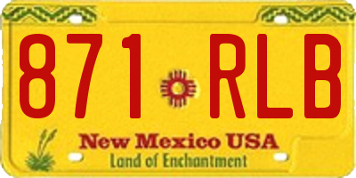 NM license plate 871RLB
