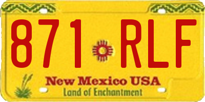 NM license plate 871RLF