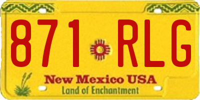 NM license plate 871RLG