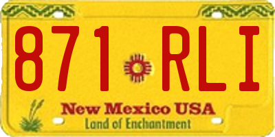 NM license plate 871RLI