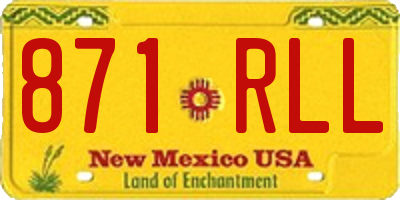 NM license plate 871RLL