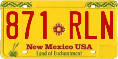 NM license plate 871RLN
