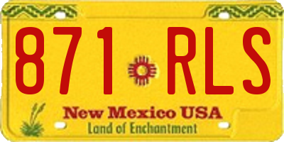 NM license plate 871RLS