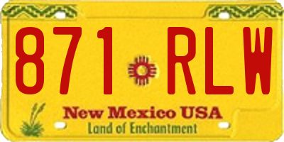 NM license plate 871RLW