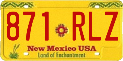 NM license plate 871RLZ