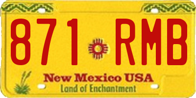 NM license plate 871RMB