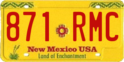 NM license plate 871RMC