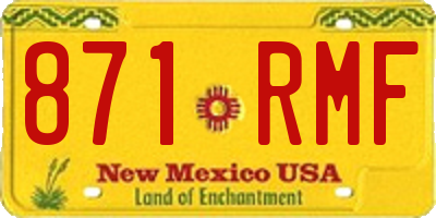 NM license plate 871RMF