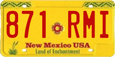 NM license plate 871RMI