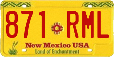 NM license plate 871RML