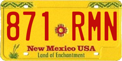 NM license plate 871RMN