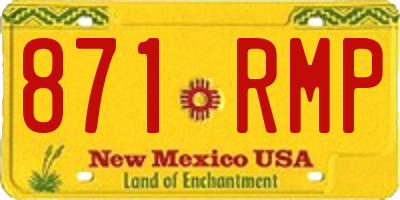 NM license plate 871RMP