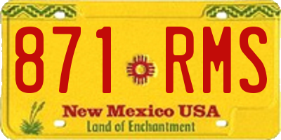 NM license plate 871RMS