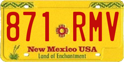 NM license plate 871RMV