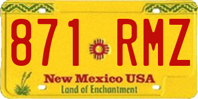 NM license plate 871RMZ