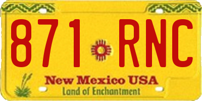 NM license plate 871RNC