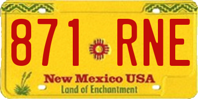 NM license plate 871RNE