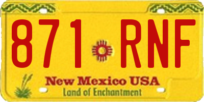 NM license plate 871RNF