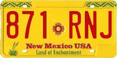 NM license plate 871RNJ