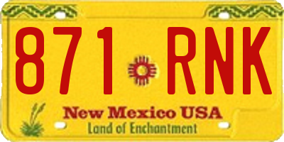 NM license plate 871RNK