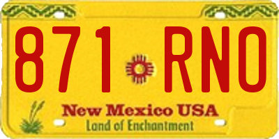 NM license plate 871RNO