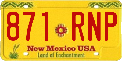 NM license plate 871RNP