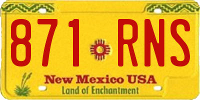 NM license plate 871RNS