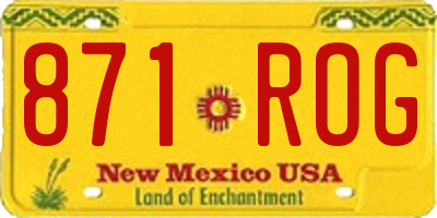NM license plate 871ROG