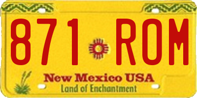 NM license plate 871ROM