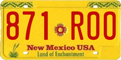 NM license plate 871ROO