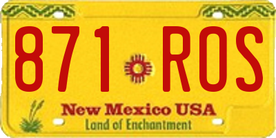 NM license plate 871ROS