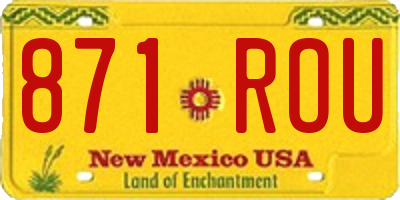 NM license plate 871ROU