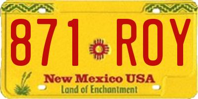NM license plate 871ROY