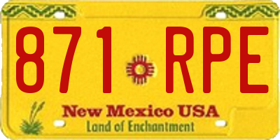 NM license plate 871RPE