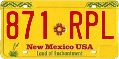 NM license plate 871RPL