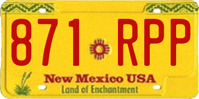NM license plate 871RPP