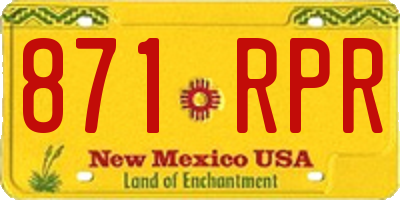 NM license plate 871RPR