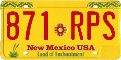 NM license plate 871RPS