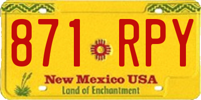 NM license plate 871RPY