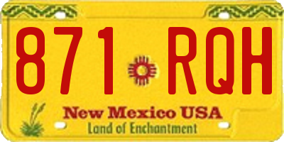 NM license plate 871RQH