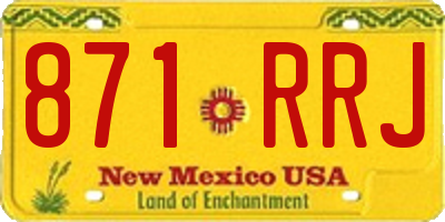NM license plate 871RRJ