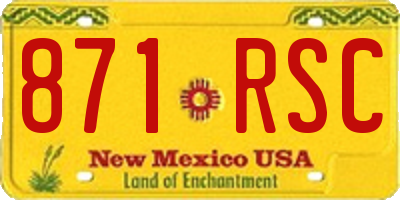 NM license plate 871RSC