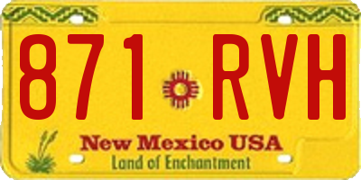 NM license plate 871RVH