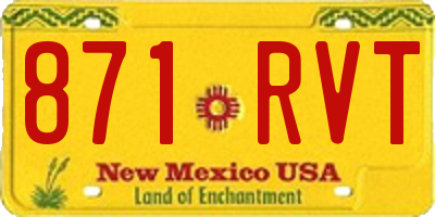 NM license plate 871RVT