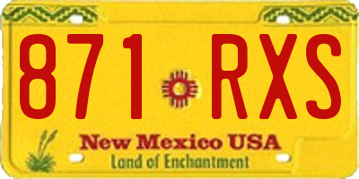 NM license plate 871RXS